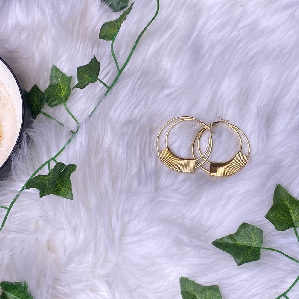 Faux gold hoops